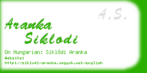 aranka siklodi business card
